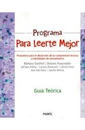 Papel PROGRAMA PARA LEERTE MEJOR [GUIA TEORICA] (CUADERNOS DE EVALUACION PSICOLOGIA 8068026)