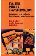 Papel EVALUAR PARA LA TRANSFORMACION (TRAMAS SOCIALES 75208)