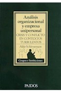 Papel ANALISIS ORGANIZACIONAL Y EMPRESA UNIPERSONAL (GRUPO E  INSTITUCIONES 14315)