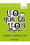 Papel LEO QUE TE LEO 3 PROGRAMA DE COMPRENSION LECTORA SANTILLANA (NOVEDAD 2018)