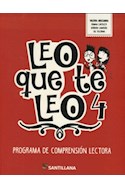 Papel LEO QUE TE LEO 4 PROGRAMA DE COMPRENSION LECTORA SANTILLANA (NOVEDAD 2018)