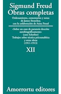 Papel OBRAS COMPLETAS 12 (1911-1913) SOBRE UN CASO DE PARANOIA DESCRITO AUTOBIOGRAFICAMENTE (SCHREBER)