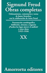 Papel OBRAS COMPLETAS 20 (1925-1926) PRESENTACION AUTOBIOGRAFICA INHIBICION SINTOMA Y ANGUSTIA