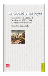 Papel CIUDAD Y LAS LEYES LO QUE HACE A GRECIA 2 SEMINARIOS 1983 -1984 LA CREACION HUMANA III (FILOSOFIA)