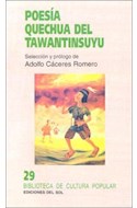 Papel POESIA QUECHUA DEL TAWANTINSUYU (BIBLIOTECA DE CULTURA  POPULAR 29)