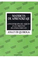 Papel MATRICES DE APRENDIZAJE CONSTITUCION DEL SUJETO EN EL P