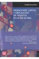 Papel MIGRACIONES CAPITAL Y CIRCULACION DE TALENTOS EN LA ERA GLOBAL (SERIE ECONOMIA)