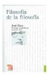 Papel FILOSOFIA DE LA FILOSOFIA (COLECCION FILOSOFIA)
