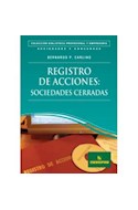 Papel REGISTRO DE ACCIONES SOCIEDADES CERRADAS (COLECCION BIB  LIOTECA PROFESIONAL Y EMPRESARIA)
