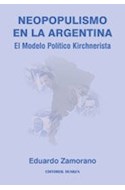 Papel NEOPOPULISMO EN LA ARGENTINA EL MODELO POLITICO KIRCHNE  RISTA