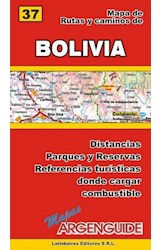 Papel MAPA DE RUTAS Y CAMINOS DE LA REPUBLICA DE BOLIVIA DIST  ANCIAS PARQUES Y RESERVAS REFERENCI