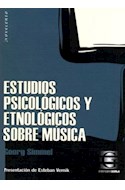 Papel ESTUDIOS PSICOLOGICOS Y ETNOLOGICOS SOBRE MUSICA (COLEC  CION NOVECENTO)