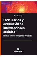 Papel FORMULACION Y EVALUACION DE INTERVENCIONES SOCIALES