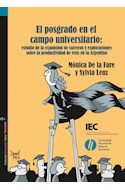 Papel POSGRADO EN EL CAMPO UNIVERSITARIO EXPANSION DE CARRERA  S Y PRODUCTIVIDAD DE TESIS EN LA AR