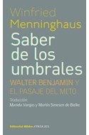 Papel SABER DE LOS UMBRALES WALTER BENJAMIN Y EL PASAJE DEL M  ITO (COLECCION PASAJES)