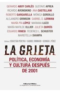 Papel GRIETA POLITICA ECONOMIA Y CULTURA DESPUES DE 2001 (LA ARGENTINA CONTEMPORANEA)