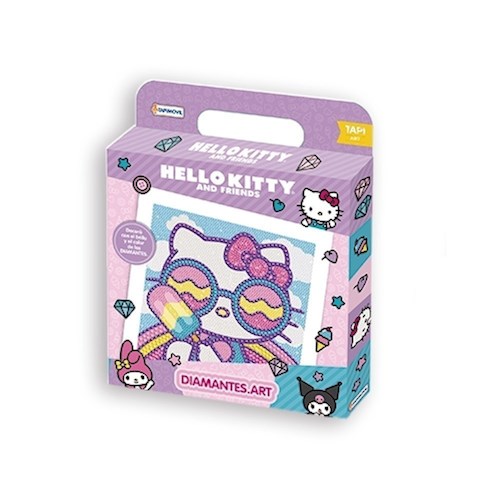 Papel HELLO KITTY AND FRIENDS / KUROMI (LAMINA + UTENSILLOS) (DIAMONDS ART) (CAJA)