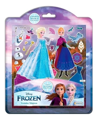 Papel FROZEN (VESTIDOS MAGICOS) (2 ESCENARIOS + 36 STICKERS)
