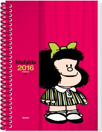 Papel Agenda Mafalda 2016 Anillada Rosa