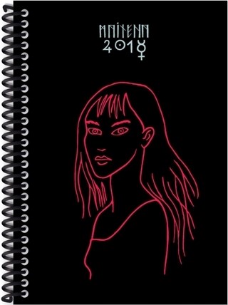 Papel Agenda Maitena 2018 Anillada Bruja Negra
