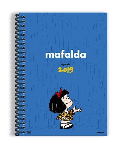 Papel Agenda Mafalda 2019 Anillada Azul Clara