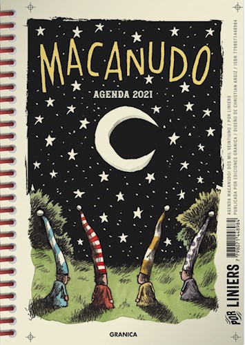 Papel AGENDA 2021 MACANUDO (TAPA NOCHE) (DOS HOJAS POR SEMANA) (ANILLADA) (CARTONE)