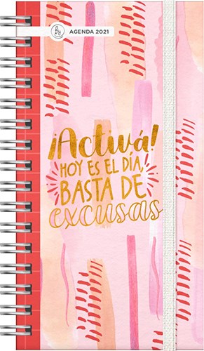 Papel AGENDA 2021 MOTIVACION CREATIVA (TAPA ACTIVA ROSA) (SEMANA CADA DOS PAGINAS) (ANILLADO) (BOLSILLO)