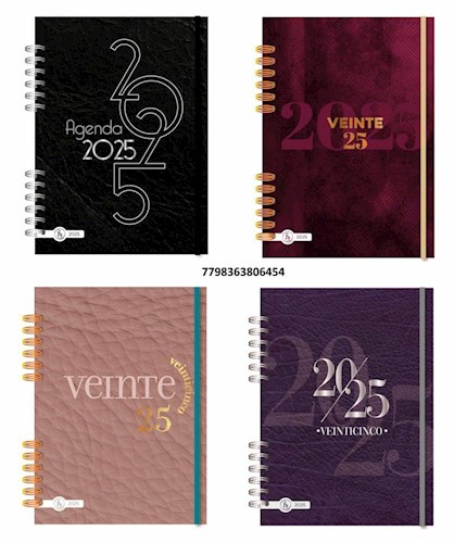 Papel AGENDA 2025 PREMIUM (BLACK/GREIGE/BORDO/BLUE) (DIA X PAGINA) (ANILLADO) (CARTONE)