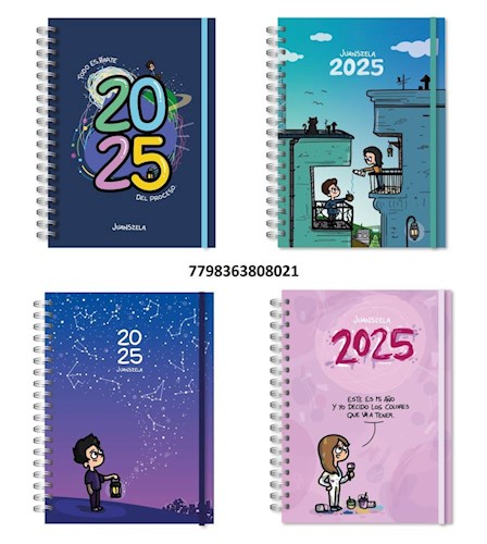 Papel AGENDA 2025 JUANSZELA (FAROLITO/2025/ROSA/BALCONES)(2 DIAS X PAG)(ANILLADA)(ENCUADERNADA)