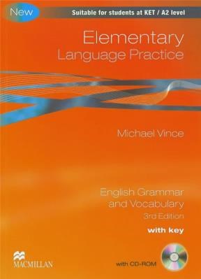 Papel NEW ELEMENTARY LANGUAGE PRACTICE WITH KEY (WITH CD ROM) (3/EDITION)