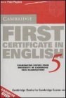 Papel CAMBRIDGE FIRST CERTIFICATE IN ENGLISH 5 CASSETTE (X2)