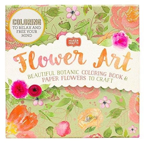 Papel FLOWER ART BEAUTIFUL BOTANIC COLORING BOOK AND PAPER FLOWERS TO CRAFT (MAKER CRAFTS) (CAJA)