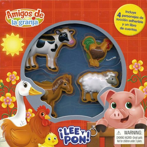 Papel AMIGOS DE LA GRANJA (COLECCION LEE Y PON) (4 PERSONAJES DE SUCCION ADHERIBLE Y UN LIBRO DE CUENTOS)