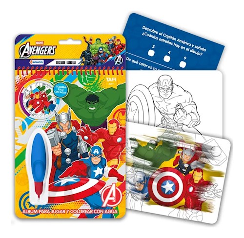 Papel MARVEL AVENGERS (COLOREA SOLO CON AGUA) (INCLUYE LAPIZ MAGICO) (COLECCION AGUA WOW) (CARTONE)