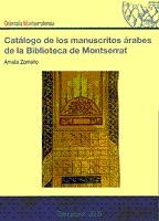 Papel Catálogo de los manuscritos árabes de la Biblioteca de Montserrat