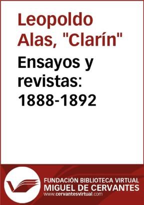  Ensayos Y Revistas  1888-1892