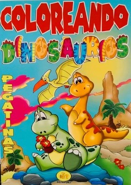 Papel COLOREANDO DINOSAURIOS N° 9 PEGATINAS