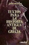 Papel TEXTOS PARA LA HISTORIA ANTIGUA DE GRECIA (HISTORIA SERIE MENOR)