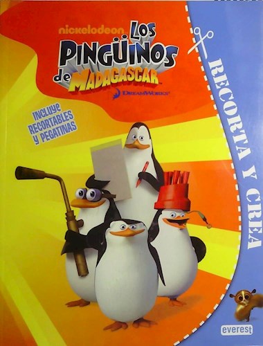 Papel RECORTA Y CREA LOS PINGUINOS DE MADAGASCAR  NICKELODEON