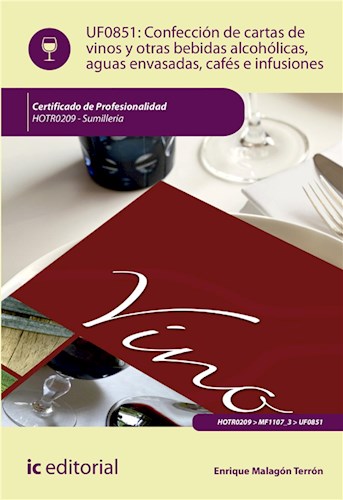  Confección De Cartas De Vinos  Otras Bebidas Alcohólicas  Aguas Envasadas  Cafés E Infusiones  Hotr0209