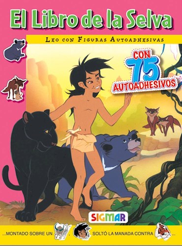 Papel LIBRO DE LA SELVA (LEO CON FIGURAS AUTOADHESIVAS)