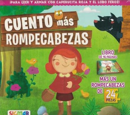 Papel CAPERUCITA ROJA Y EL LOBO FEROZ (CUENTO MAS ROMPECABEZAS) (24 PIEZAS + LIBRO 16 PAGINAS) (CAJA)