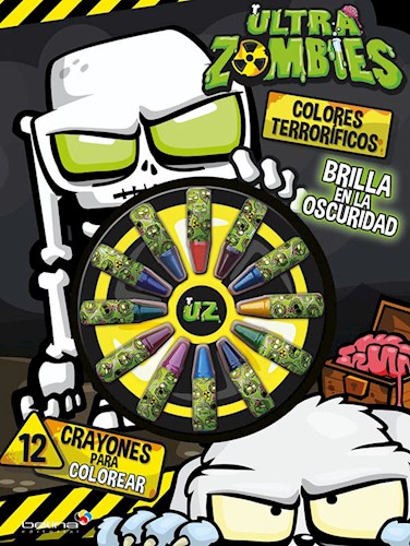 Papel ULTRA ZOMBIES COLORES TERRORIFICOS (12 CRAYONES PARA COLOREAR)