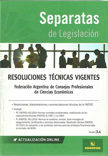 Papel Separatas De Legislacion - Resoluciones Tecnicas Vigentes 3.4