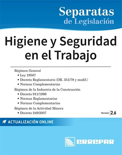Papel HIGIENE Y SEGURIDAD EN EL TRABAJO (VERSION 2.6) (SEPARATAS DE LEGISLACION) (ACTUALIZACION ONLINE)