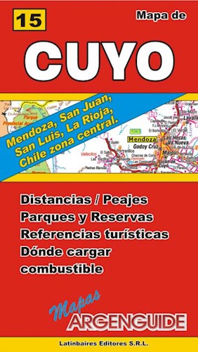 Papel MAPA DE RUTAS Y CAMINOS DE CUYO (MENDOZA SAN JUAN SAN LUIS LA RIOJA CHILE ZONA CENTRA) (MAPAS ARGENG