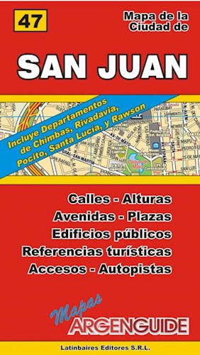 Papel MAPA DE RUTAS Y CAMINOS DE LA PROVINCIA DE SAN JUAN (MAPAS ARGENGUIDE) (RUSTICA)
