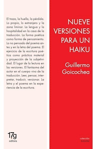 Papel NUEVE VERSIONES PARA UN HAIKU
