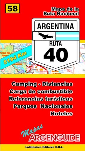 Papel MAPA DE LA RUTA NACIONAL 40 (MAPAS ARGENGUIDE)
