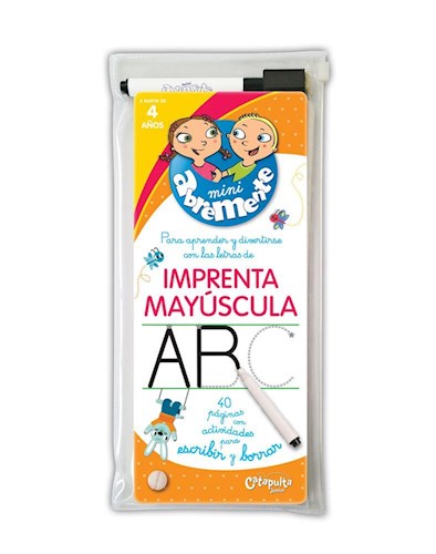 Papel MINI ABREMENTE IMPRENTA MAYUSCULA 40 PAGINAS CON ACTIVIDADES PARA ESCRIBIR Y BORRAR (4 AÑOS)